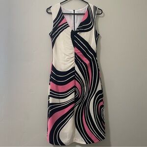 Vintage Sleeveless Trina Turk Silk V-Neck Cocktail Dress